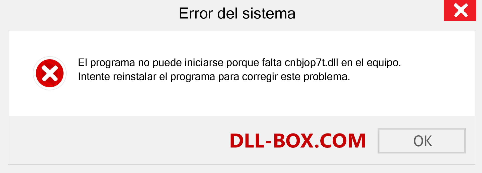 ¿Falta el archivo cnbjop7t.dll ?. Descargar para Windows 7, 8, 10 - Corregir cnbjop7t dll Missing Error en Windows, fotos, imágenes